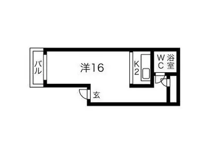 香坂YN(ワンルーム/3階)の間取り写真