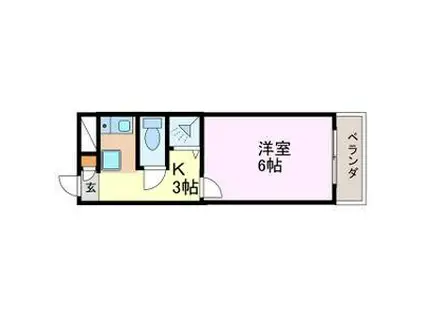 レジデンス茶屋ヶ坂(1K/4階)の間取り写真