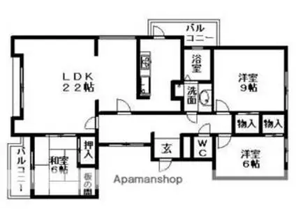 リポーズ・オン一社(3LDK/3階)の間取り写真