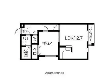 JR中央本線 高蔵寺駅 徒歩25分 2階建 築22年(1LDK/1階)の間取り写真