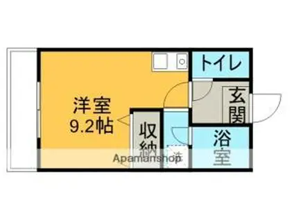 JR中央本線 高蔵寺駅 バス乗車時間：10分 坂下町2丁目バス停で下車 徒歩3分 3階建 築25年(1K/2階)の間取り写真