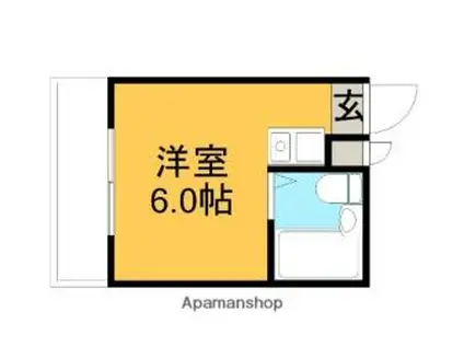 JR中央本線 高蔵寺駅 徒歩8分 4階建 築33年(ワンルーム/3階)の間取り写真