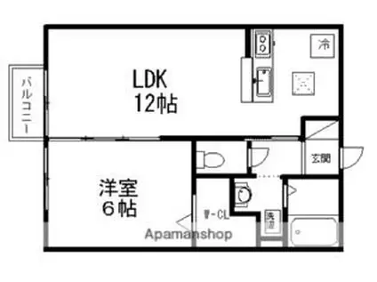 サンオータKIII(1LDK/1階)の間取り写真