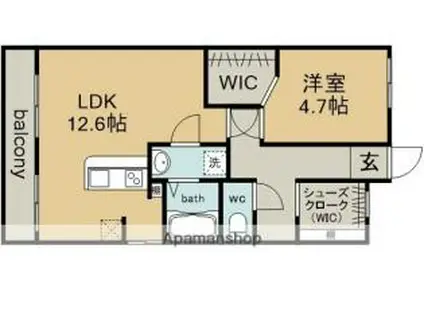 JR中央本線 勝川駅(東海交通) 徒歩19分 4階建 築47年(1LDK/2階)の間取り写真