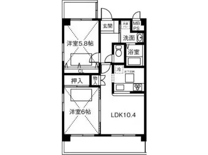 MS RENACE(2LDK/2階)の間取り写真