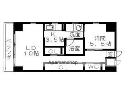 JR中央本線 春日井駅(名鉄) 徒歩15分 12階建 築18年(1LDK/9階)の間取り写真