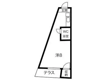 カーサ天白島田(ワンルーム/1階)の間取り写真