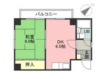 タキマツ第一マンション(1DK/3階)の間取り写真