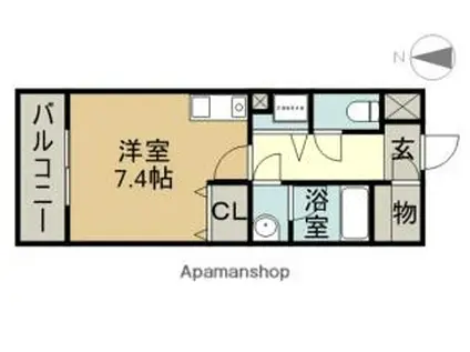 ベレーサ築地口ステーションタワ(ワンルーム/9階)の間取り写真