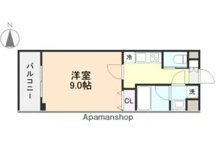 アマーレ東海通(1K/9階)の間取り写真