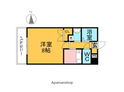 キャノンピア鶴舞(1K/4階)の間取り写真