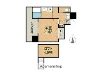 エステムコート名古屋・栄デュアルレジェンド(1K/8階)の間取り写真