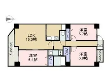 AMBIENTE泉(3LDK/11階)の間取り写真