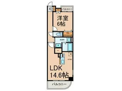 HAUSISEBERG(1LDK/8階)の間取り写真