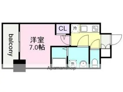 エステムコート名古屋サウスネクスト(1K/7階)の間取り写真