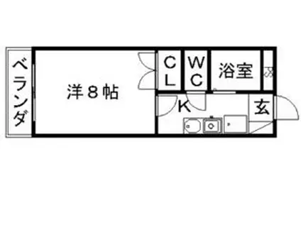 ヴィクトワール(1K/1階)の間取り写真