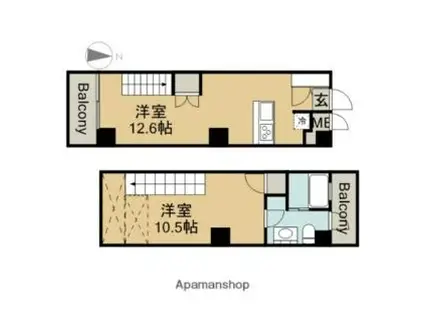 スクエア名駅南(1LDK/9階)の間取り写真