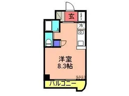 サンライズ羽根井(ワンルーム/1階)の間取り写真