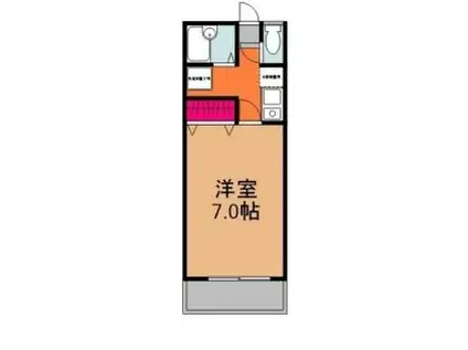 牛川南台(1K/2階)の間取り写真