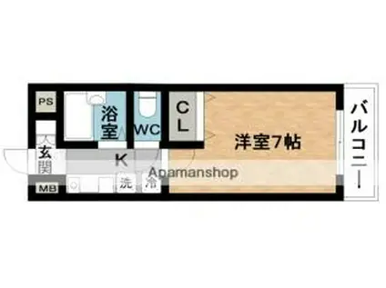 日新 弐番館(1K/1階)の間取り写真