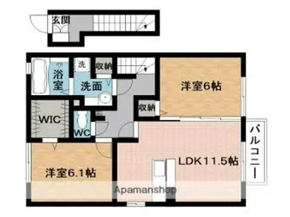 JU EIYU OTA(2LDK/2階)の間取り写真