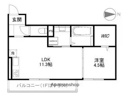 京阪石山坂本線 唐橋前駅 徒歩13分 3階建 築6年(1LDK/2階)の間取り写真