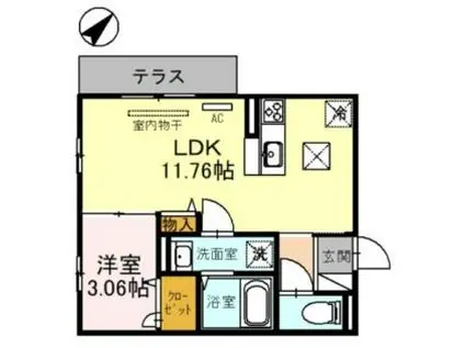 JR東海道・山陽本線 南彦根駅 徒歩19分 3階建 築1年(1LDK/1階)の間取り写真
