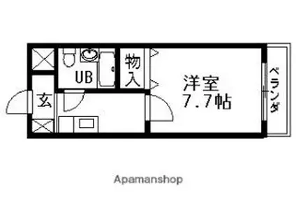 メイプル東名坂弐番館(1K/3階)の間取り写真