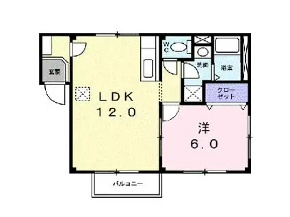 パインコート(1LDK/2階)の間取り写真