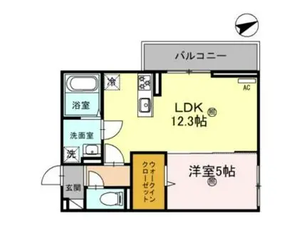 アリア大江(1LDK/2階)の間取り写真