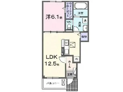 JR湖西線 堅田駅 徒歩6分 2階建 新築(1LDK/1階)の間取り写真