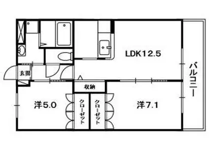 レーベンAZUKI(2LDK/1階)の間取り写真