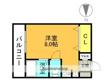 フェリセ富田(ワンルーム/1階)の間取り写真