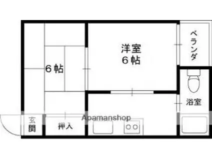 原田マンション(2K/3階)の間取り写真