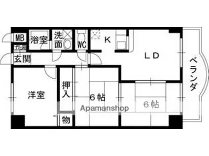 京阪本線 寝屋川市駅 徒歩14分 10階建 築30年(3LDK/5階)の間取り写真