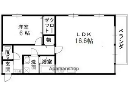 ヴィラミシカ(1LDK/1階)の間取り写真