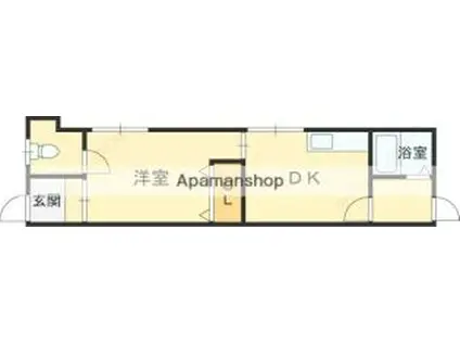 京阪交野線 宮之阪駅 徒歩31分 2階建 築49年(1DK/2階)の間取り写真