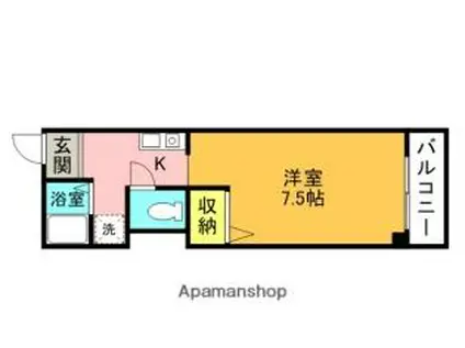 JR片町線(学研都市線) 藤阪駅 徒歩12分 4階建 築29年(1K/3階)の間取り写真