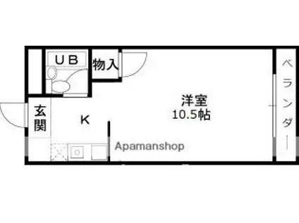 第二ハイツ富士(1K/2階)の間取り写真