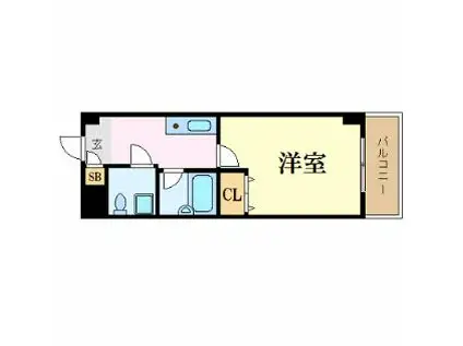 JR東海道・山陽本線 高槻駅 徒歩4分 5階建 築28年(1K/3階)の間取り写真