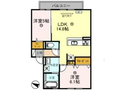 京阪本線 牧野駅 徒歩8分 2階建 新築(2LDK/2階)の間取り写真
