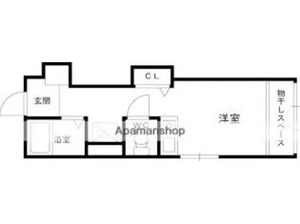 エヴォリュエ(ワンルーム/2階)の間取り写真