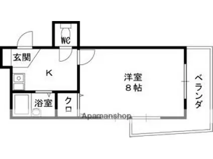 エクセレント高槻(1K/4階)の間取り写真