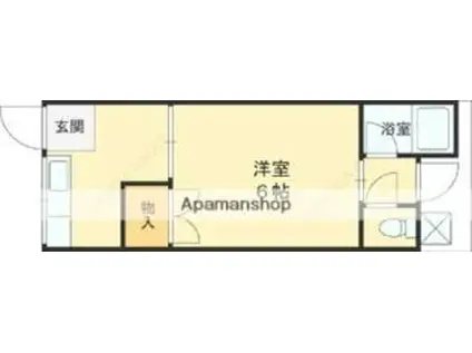 京阪本線 香里園駅 徒歩18分 2階建 築50年(1K/1階)の間取り写真