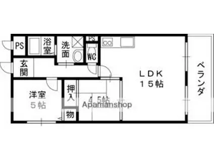 京阪本線 寝屋川市駅 徒歩3分 6階建 築40年(2LDK/3階)の間取り写真