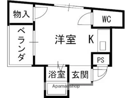 ニューハイツ桜(ワンルーム/2階)の間取り写真