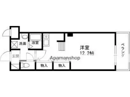 JR片町線(学研都市線) 津田駅 徒歩4分 6階建 築16年(ワンルーム/4階)の間取り写真