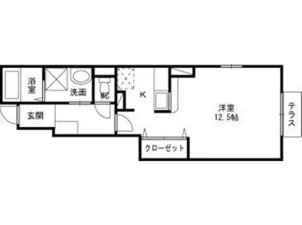 エトワールバレーI(ワンルーム/1階)の間取り写真