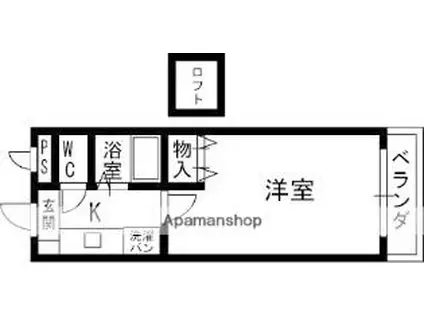 JR片町線(学研都市線) 長尾駅(大阪) 徒歩18分 4階建 築27年(1K/3階)の間取り写真