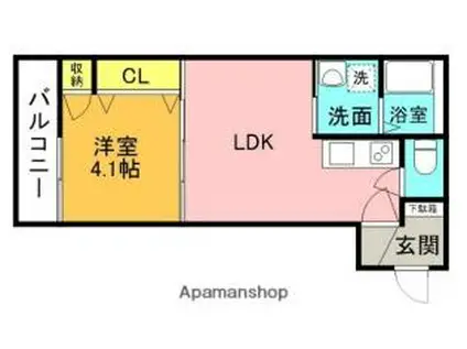 F ASECIA LUIS(1LDK/2階)の間取り写真